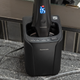 The Panasonic Arc6 razor docked in its cleaning and charging station.